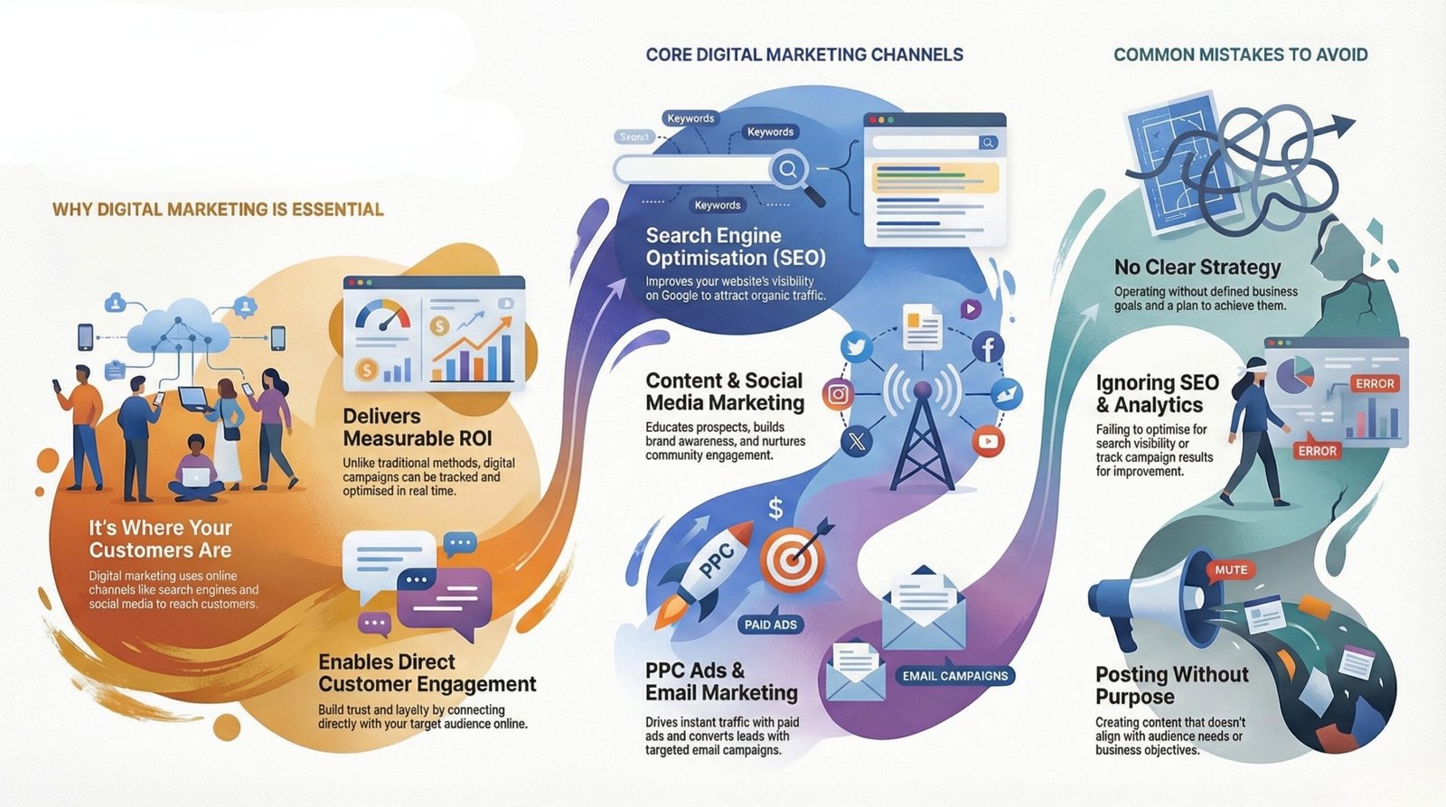 core digital marketing channels and common mistakes
